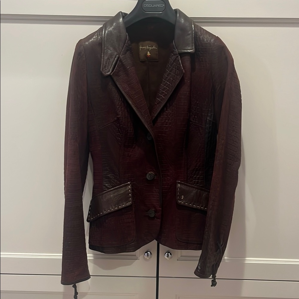 Henry beguelin burgundy/Brown Leather Jacket size 40